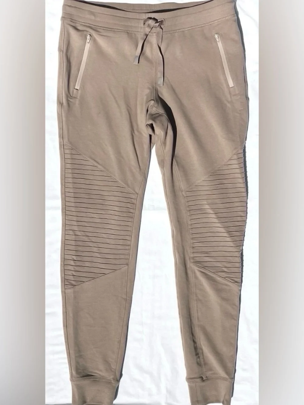 Alo Yoga Urban Moto Jogger Sweatpants - Size S - Gravel/Taupe